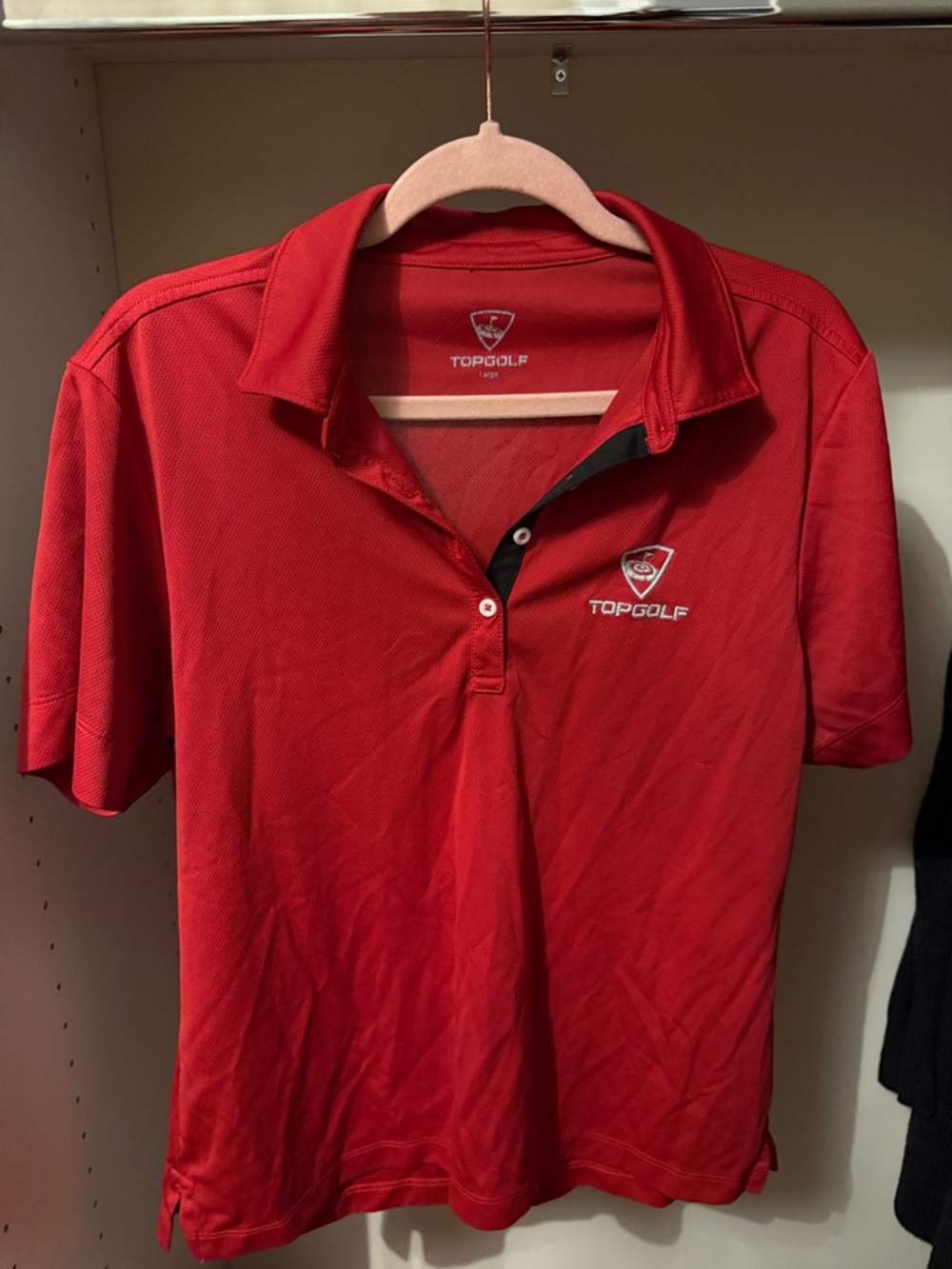 Women's Red Button-Down Golf Polo